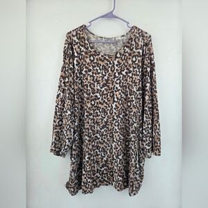Bonnie Evans Leopard Print Long Sleeve Top